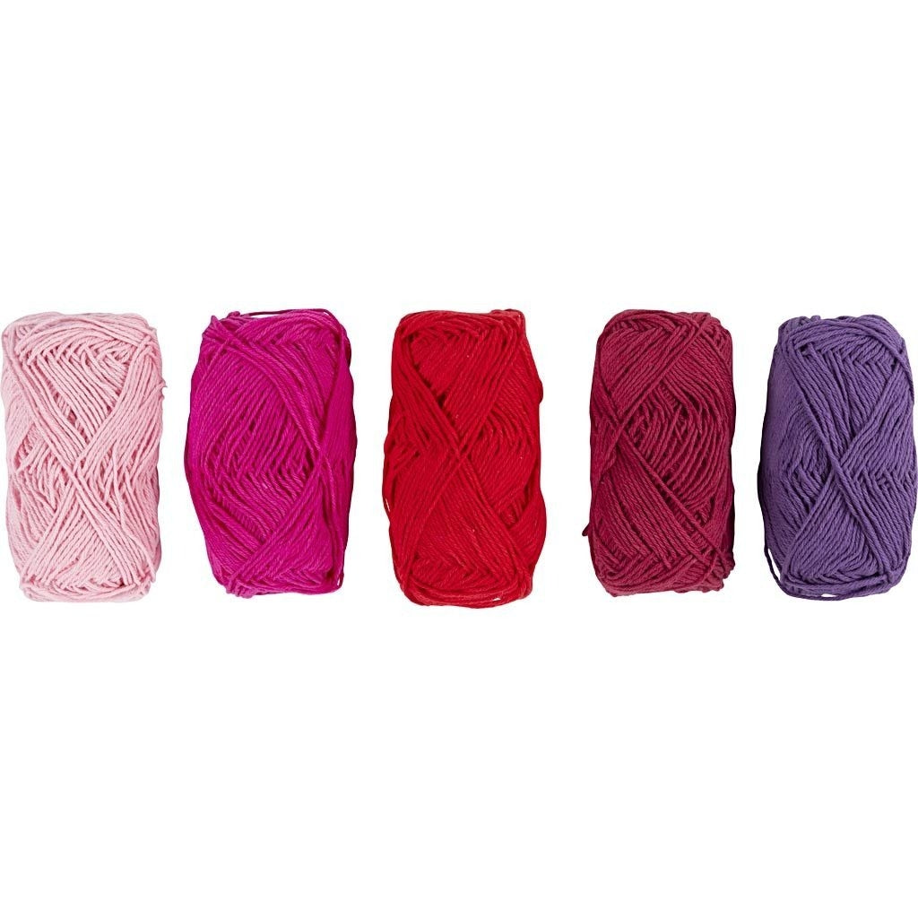 Creativ - Cotton DK Yarn Pack - 5 x 20g Balls - Pink Harmony