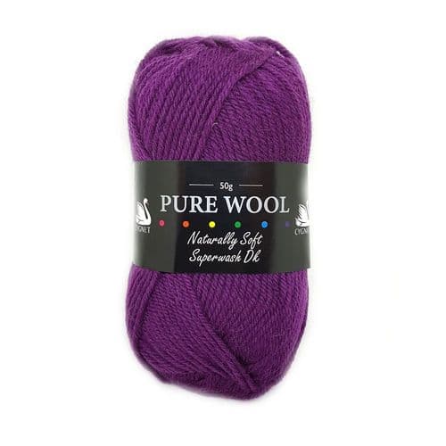 Cygnet Pure Wool Superwash DK – Damson (4425) – 50g Ball