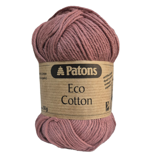 Patons - Eco Cotton - 4ply - 50g Ball - Certified Organic - Shade 036 Dusky Pink
