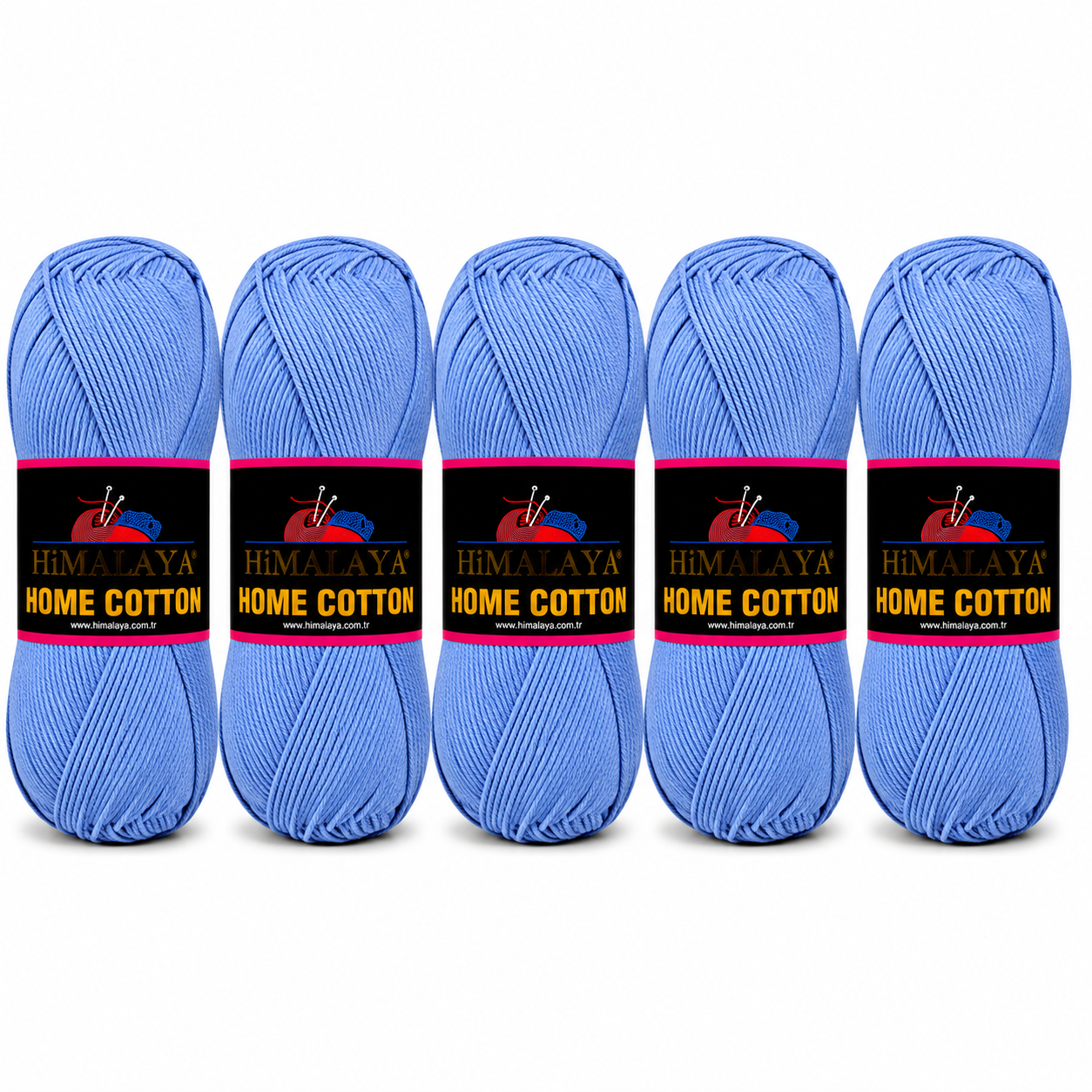 Himalaya Home Cotton Blend - Blue Aran Yarn - 100g x 5 Ball Value Pack