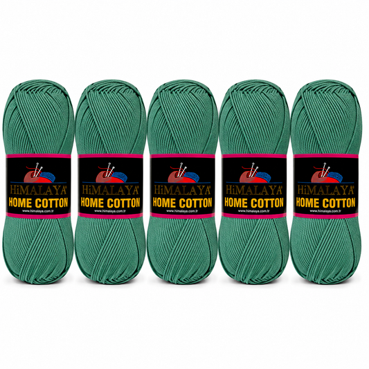Himalaya Home Cotton Blend - Green Aran Yarn - 100g x 5 Ball Value Pack