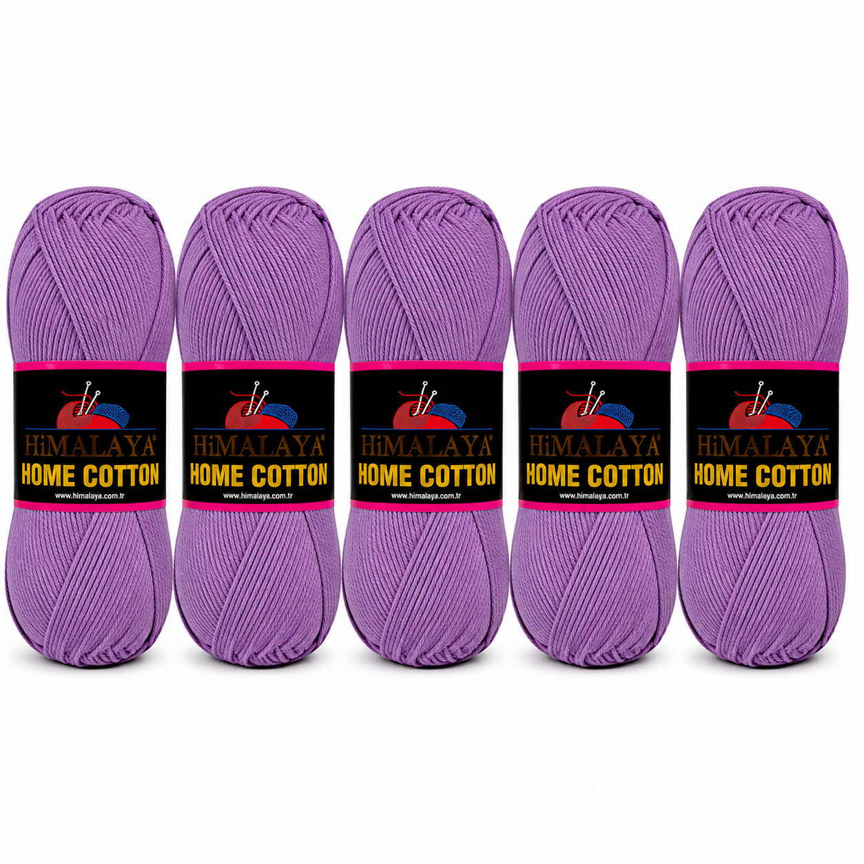 Himalaya Home Cotton Blend - Lavender Aran Yarn - 100g x 5 Ball Value Pack