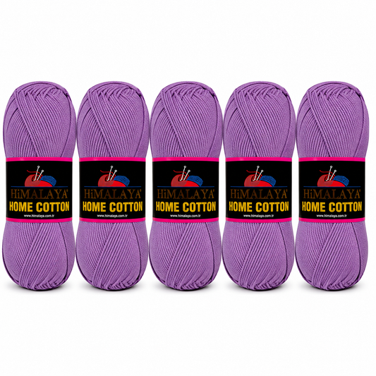Himalaya Home Cotton Blend - Lavender Aran Yarn - 100g x 5 Ball Value Pack
