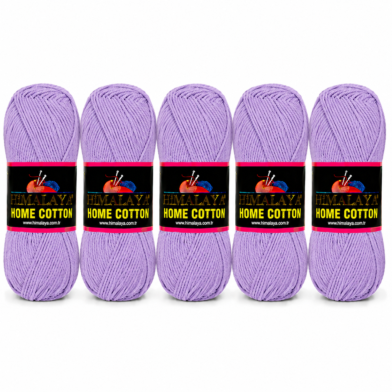 Himalaya Home Cotton Blend - Lilac Aran Yarn - 100g x 5 Ball Value Pack