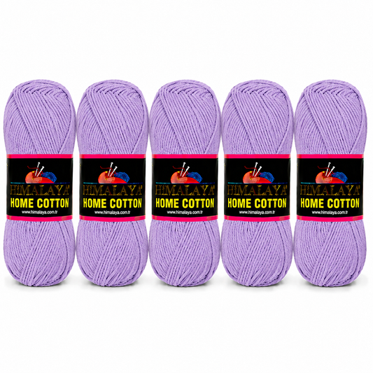 Himalaya Home Cotton Blend - Lilac Aran Yarn - 100g x 5 Ball Value Pack