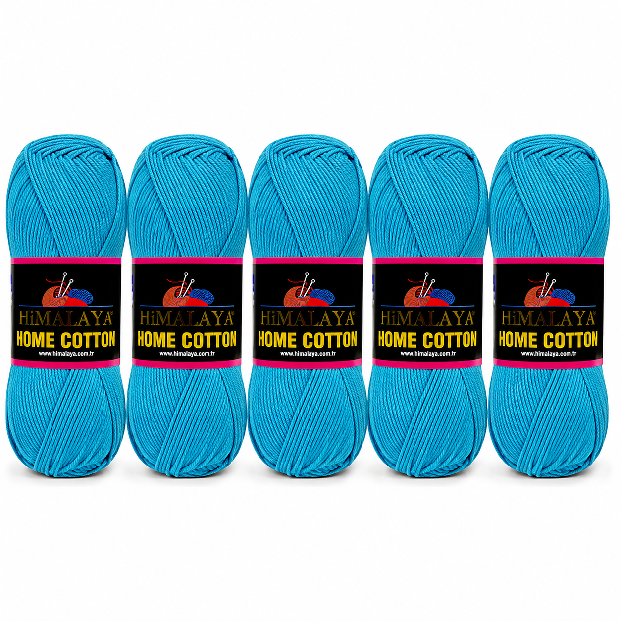 Himalaya Home Cotton Blend - Malibu Blue Aran Yarn - 100g x 5 Ball Value Pack