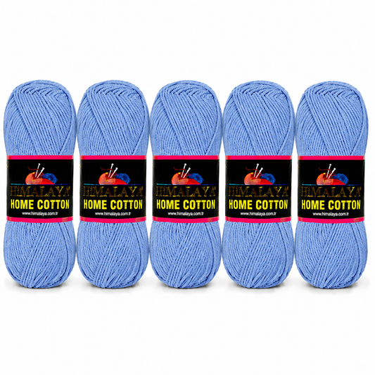 Himalaya Home Cotton Blend - Mid Blue Aran Yarn - 100g x 5 Ball Value Pack