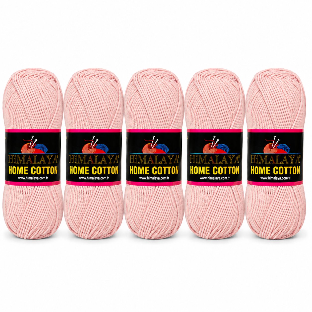 Himalaya Home Cotton Blend - Peach Aran Yarn - 100g x 5 Ball Value Pack