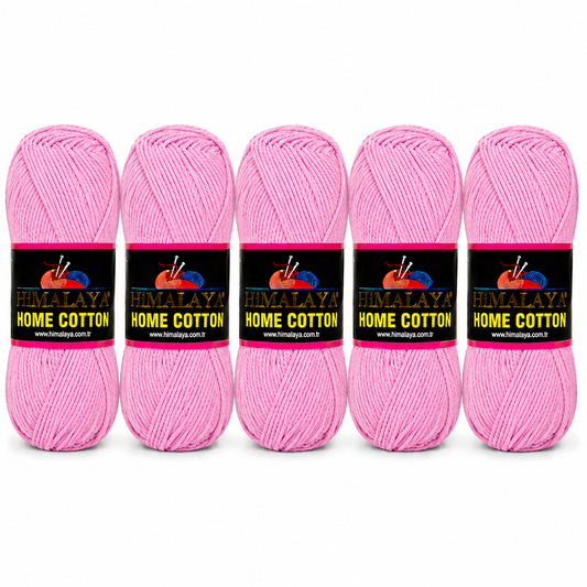 Himalaya Home Cotton Blend - Pink Aran Yarn - 100g x 5 Ball Value Pack