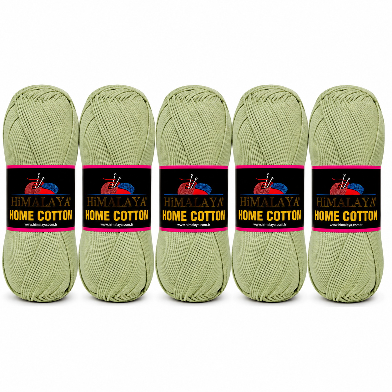 Himalaya Home Cotton Blend - Sage Aran Yarn - 100g x 5 Ball Value Pack