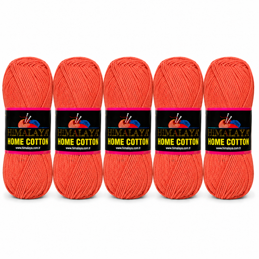 Himalaya Home Cotton Blend - Terracotta Aran Yarn - 100g x 5 Ball Value Pack
