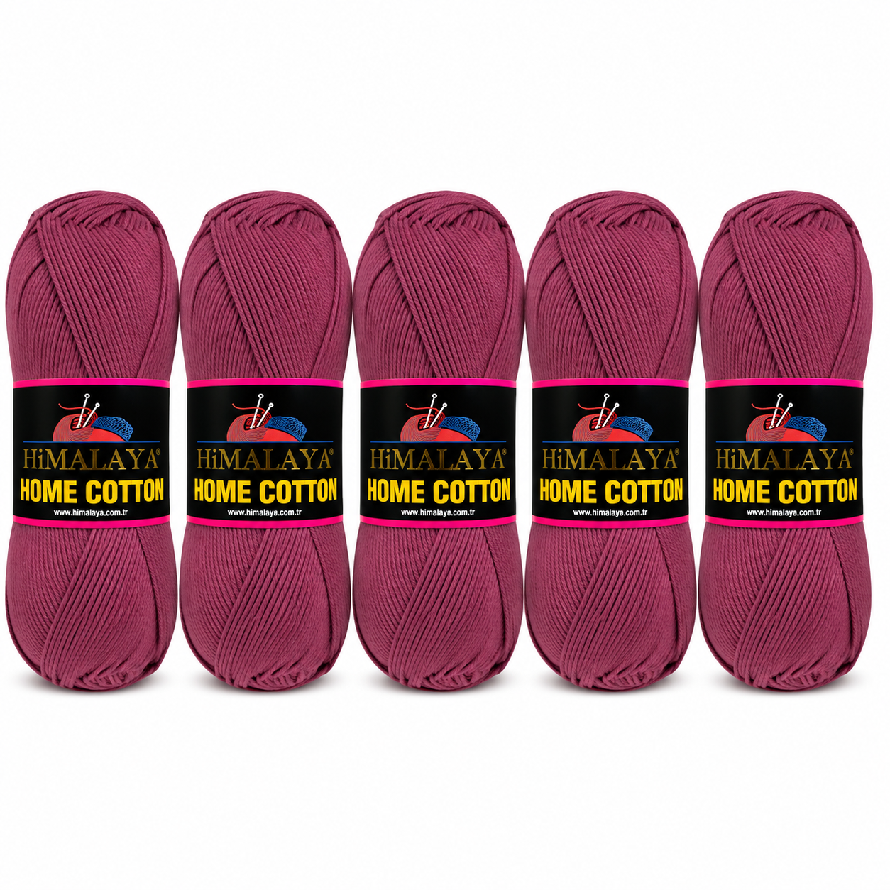 Himalaya Home Cotton Blend - Wine Aran Yarn - 100g x 5 Ball Value Pack