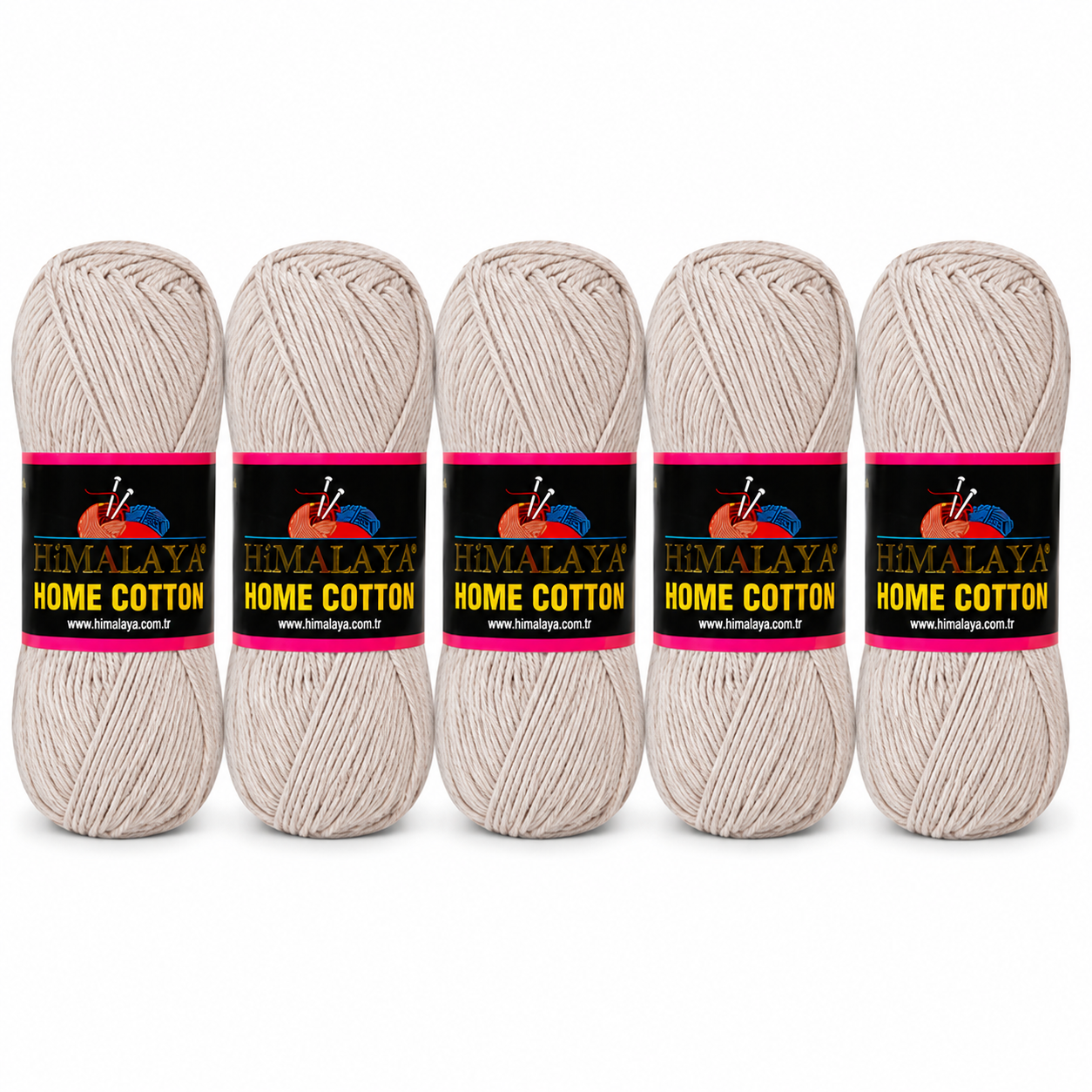 Himalaya Home Cotton Blend - Ecru Aran Yarn - 100g x 5 Ball Value Pack