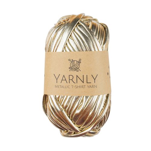 Yarnly - Metallic T-Shirt Yarn - 100g Ball - Metallic Gold