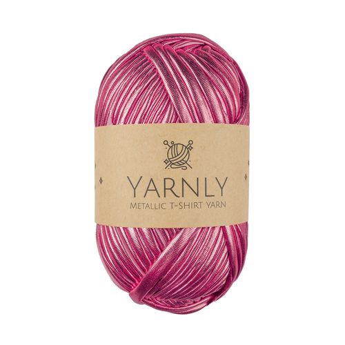 Yarnly - Metallic T-Shirt Yarn - 100g Ball - Metallic Pink