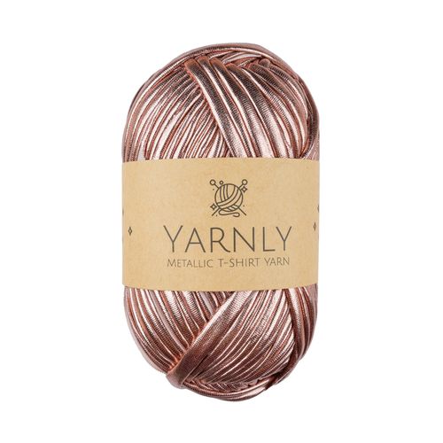 Yarnly - Metallic T-Shirt Yarn -  100g Ball - Metallic Rose Gold