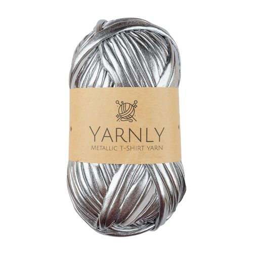 Yarnly - Metallic T-Shirt Yarn - 100g Ball - Metallic Silver