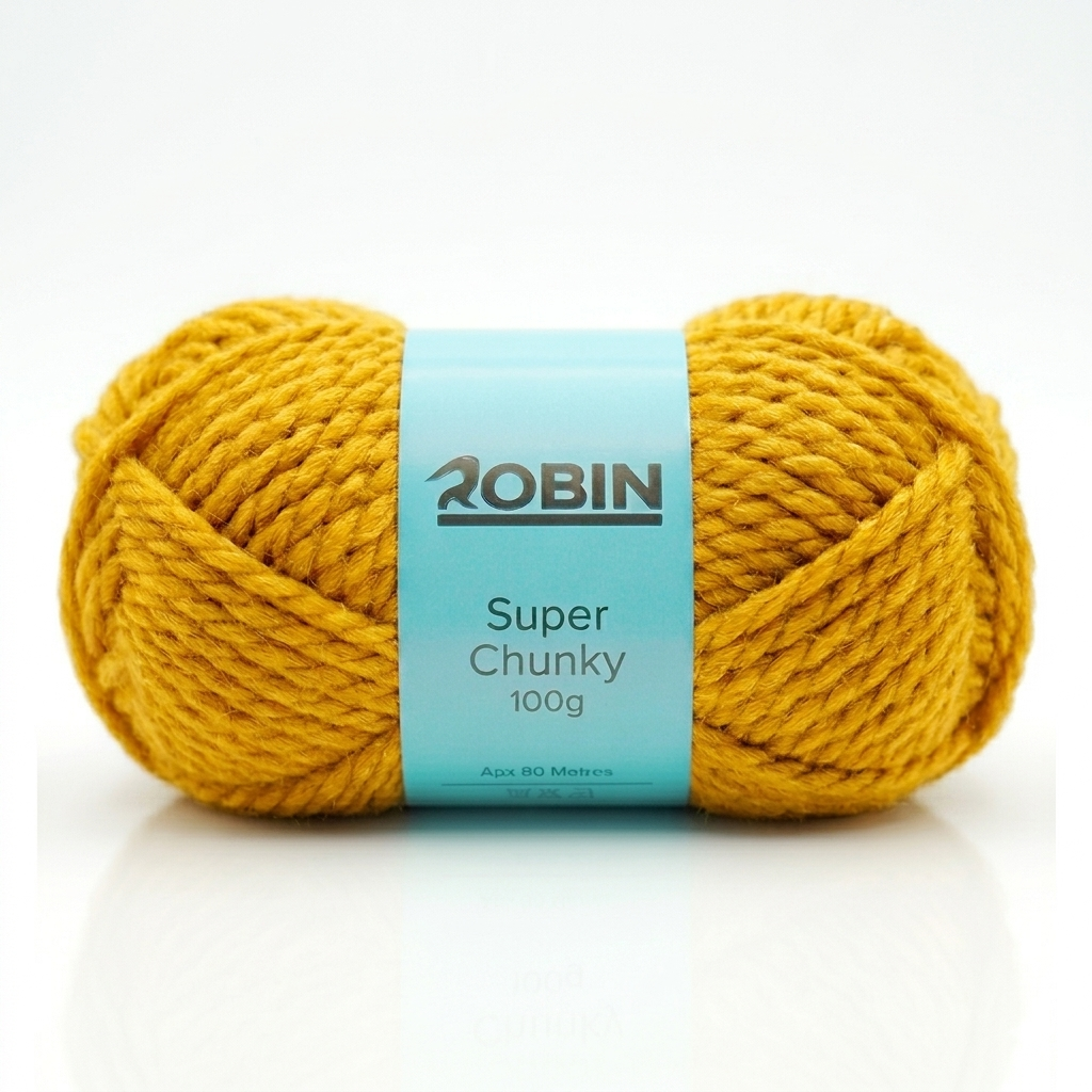 Robin Super Chunky Yarn – Mustard (136) – 100g Ball