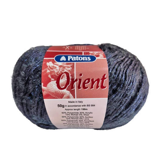 Patons - Orient - DK Yarn - 50g Ball - Mohair Mix - Shade 00008 Grey Blue
