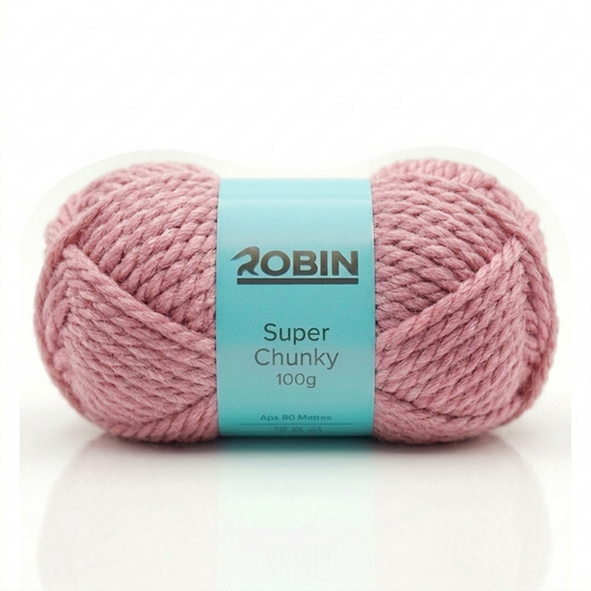 Robin Super Chunky Yarn – Pale Rose Pink (111) – 100g Ball