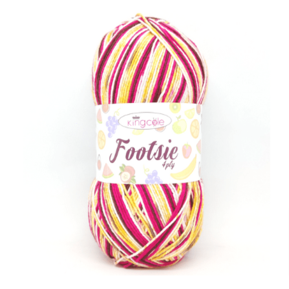 King Cole - Footsie - 4ply - Sock Wool - 100g - Passionfruit