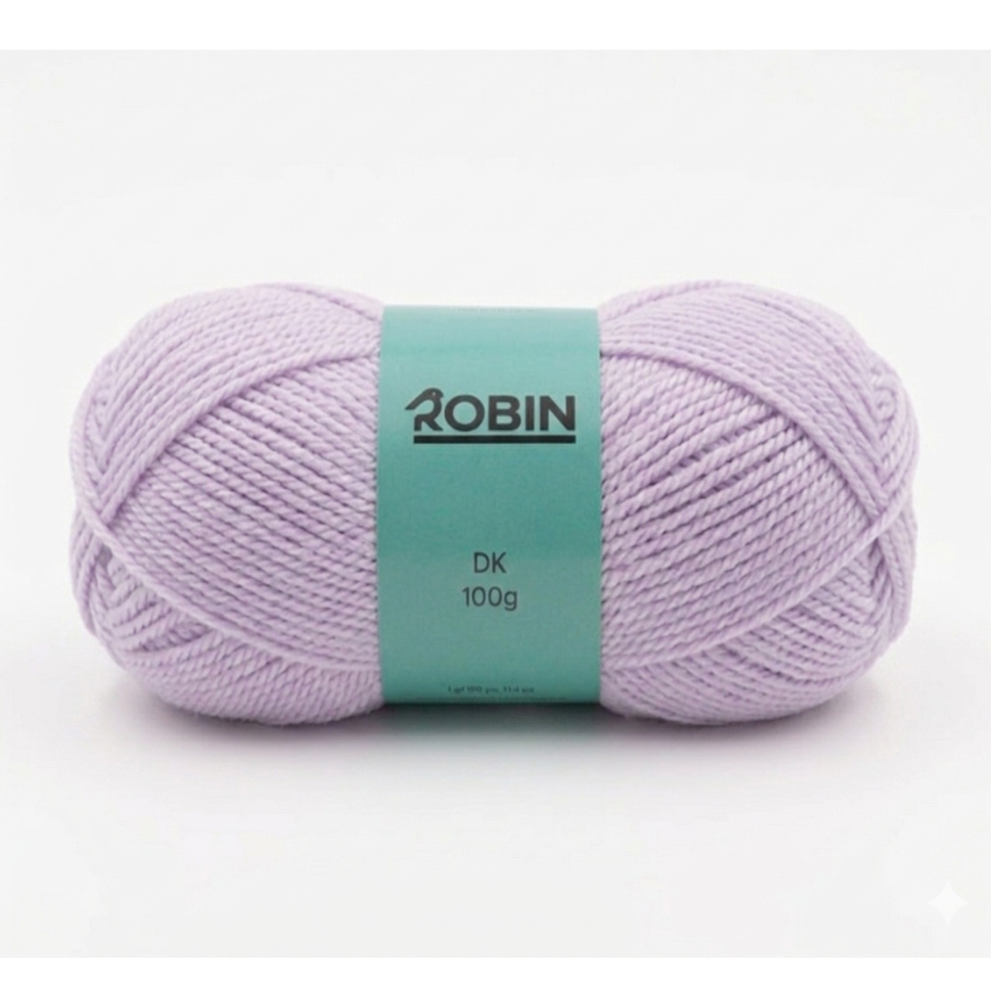 Shop Robin DK in Lupin (151). A vibrant periwinkle-purple 100% acrylic yarn. Machine washable, durable, and perfect for bright children's knits at thewoolshop.net.