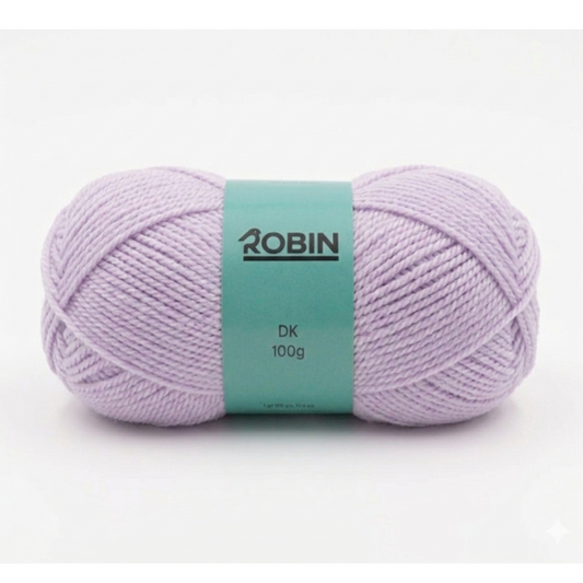 Shop Robin DK in Lupin (151). A vibrant periwinkle-purple 100% acrylic yarn. Machine washable, durable, and perfect for bright children's knits at thewoolshop.net.