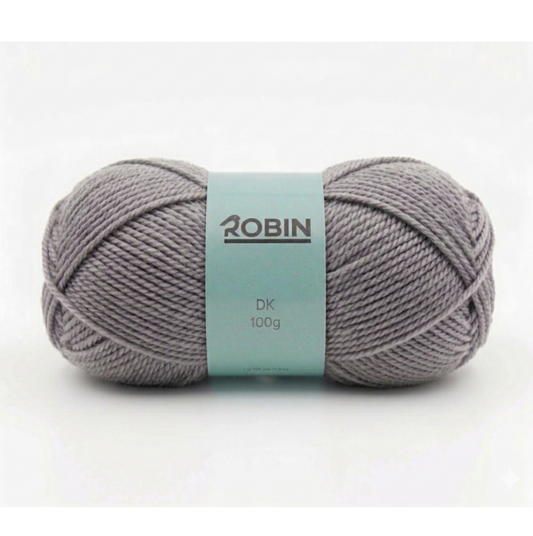 Robin DK Double Knit Yarn – Silver (027) – 100g Ball