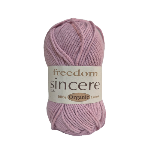 Twilleys - Freedom Sincere 100% Organic Cotton - DK - 50g Ball - Shade 605 Wild Rose