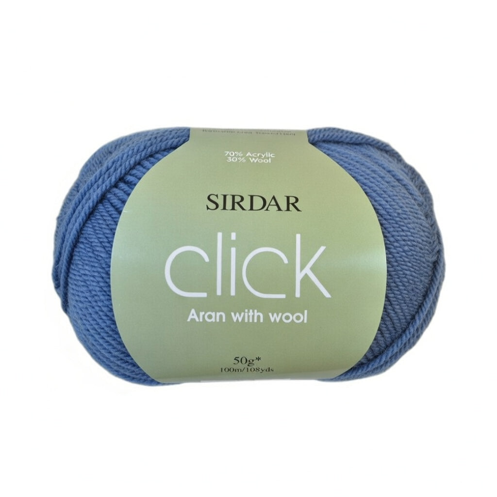SIrdar - Click - Aran with Wool - 50g Ball - 115 Denim Blue