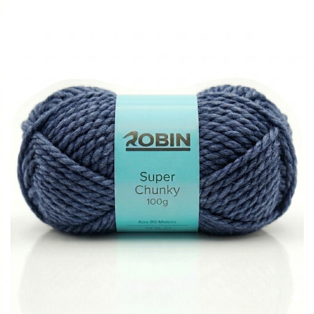 Robin Super Chunky Yarn – Storm Blue (132) – 100g Ball