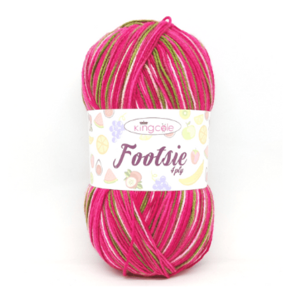 King Cole - Footsie - 4ply - Sock Wool - 100g - Strawberry