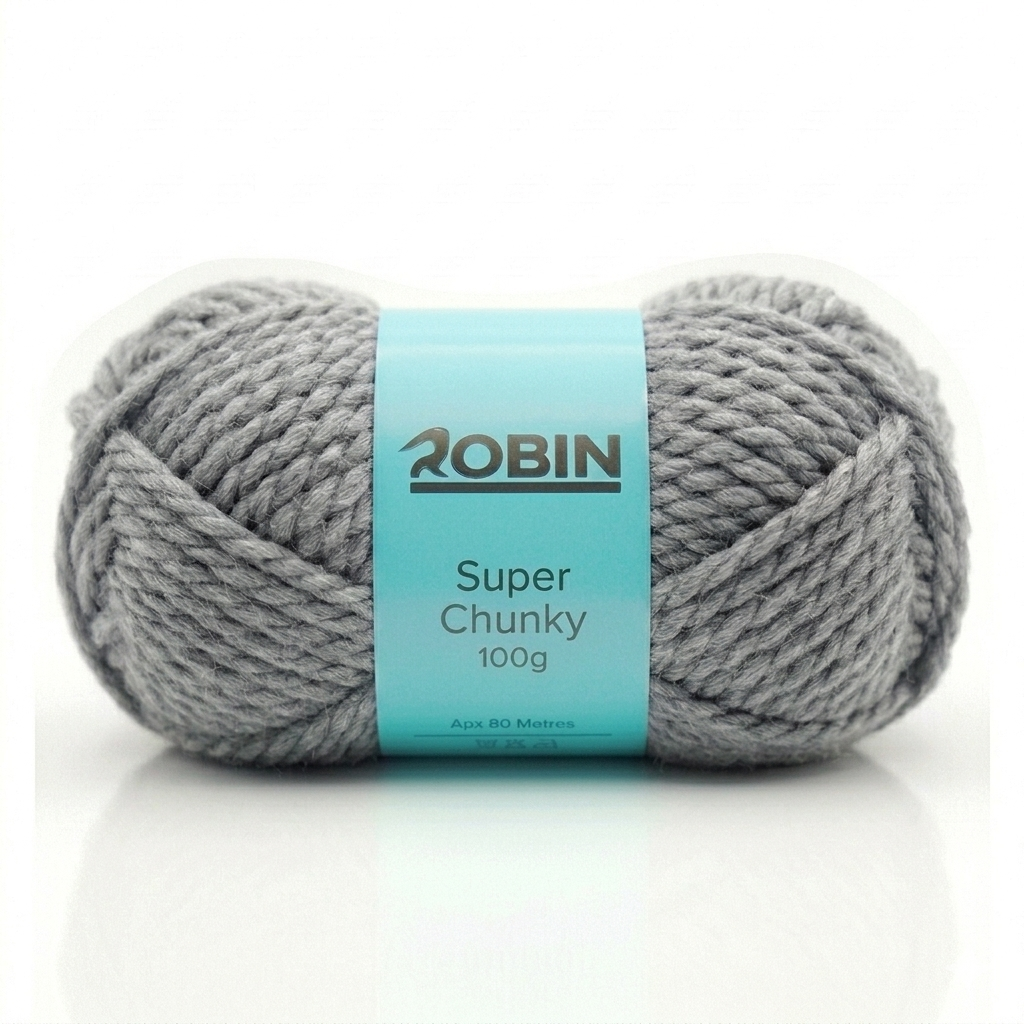 Robin Super Chunky Yarn – Silver Grey (27) – 100g Ball