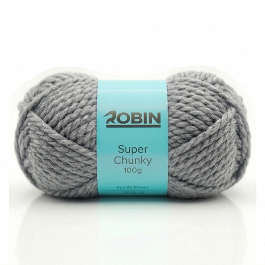 Robin Super Chunky Yarn – Silver Grey (27) – 100g Ball