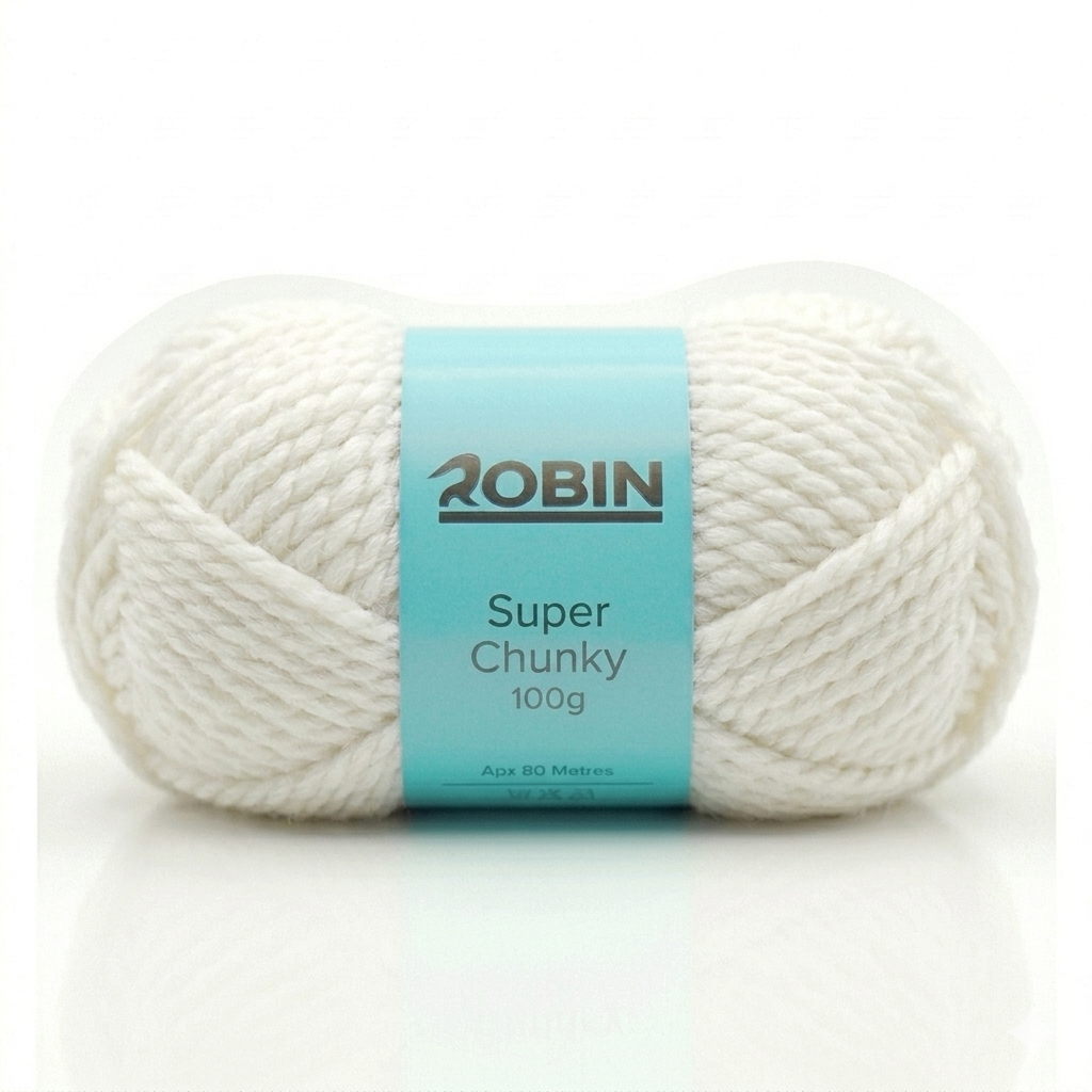Robin Super Chunky Yarn – White (40) – 100g Ball