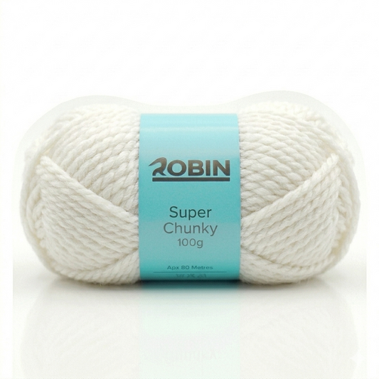 Robin Super Chunky Yarn – White (40) – 100g Ball
