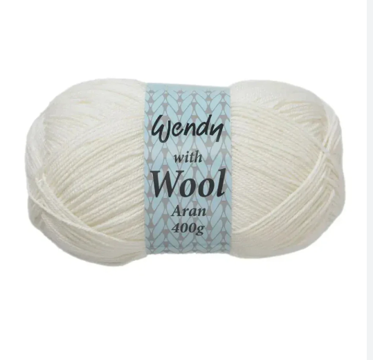 Wendy - Aran with Wool - 400g Ball - 5500 White