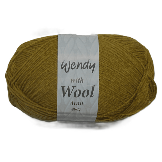 Wendy - Aran with Wool - 400g Ball - 5508 Mustard