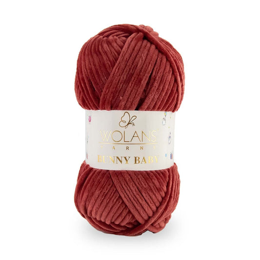 Wolans Bunny Baby - Chunky Chenille Yarn - Pack of 5 x 100g Balls - Dark Rose