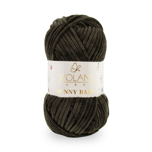Wolans Bunny Baby - Chunky Chenille Yarn - Pack of 5 x 100g Balls - Soil Brown