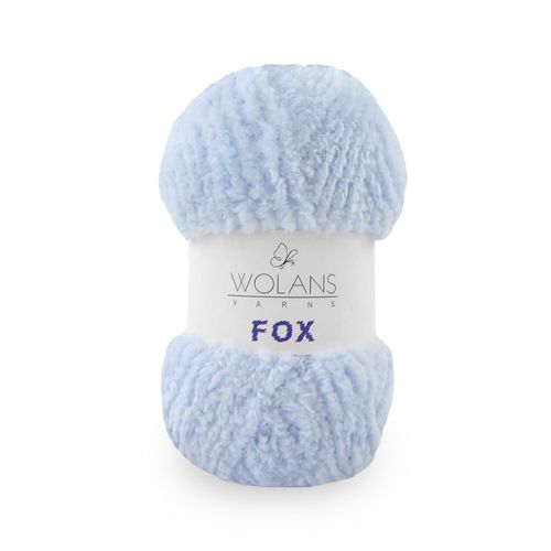 Wolans - Fox Yarn - Fluffy Fur Effect - Light Blue - 5 x 100g Ball Pack