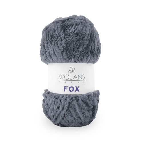 Wolans - Fox Yarn - Fluffy Fur Effect - Grey Sky 