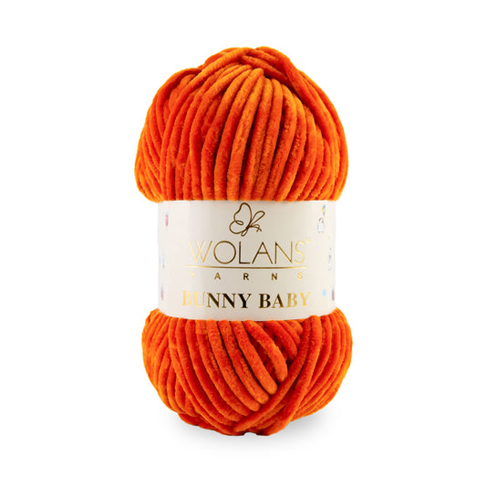 Wolans Bunny Baby - Chunky Chenille Yarn - Pack of 5 x 100g Balls - Gold Fish