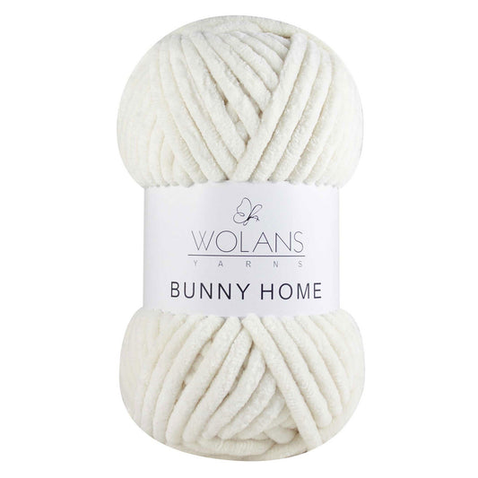 Wolans Bunny Home - Super Chunky Chenille Yarn - Pack of 5 x 200g Balls - Cream