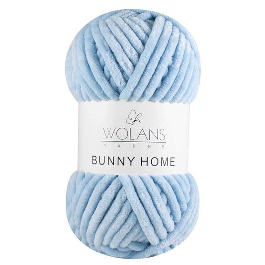 Wolans Bunny Home - Super Chunky Chenille Yarn - Pack of 5 x 200g Balls - Light Blue