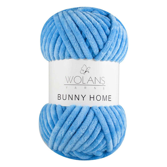 Wolans Bunny Home - Super Chunky Chenille Yarn - Pack of 5 x 200g Balls - Blue