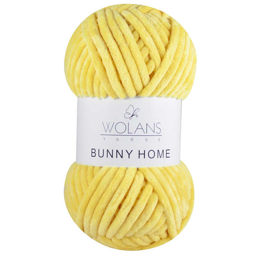 Wolans Bunny Home - Super Chunky Chenille Yarn - Pack of 5 x 200g Balls - Yellow