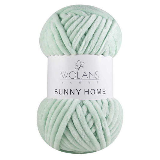 Wolans Bunny Home - Super Chunky Chenille Yarn - Pack of 5 x 200g Balls - Mint Green