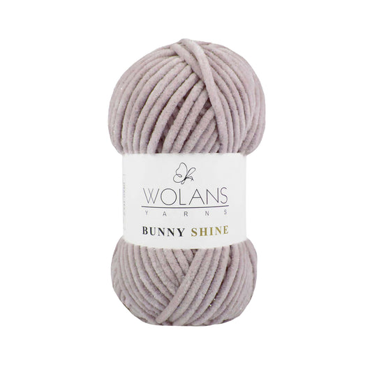 Wolans Bunny Shine - Chunky Glitter Chenille Yarn - Pack of 5 x 100g Balls - Rock