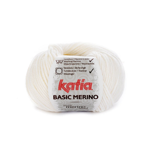 Katia - Basic Merino Wool - Superwash - 50g Ball - 01 White
